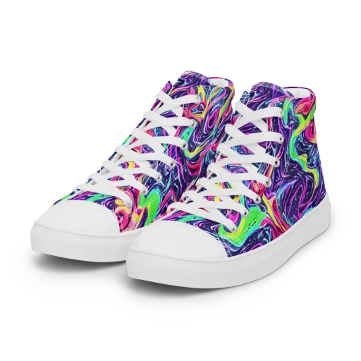 The Color Spiral on a Women's High Top Canvas Shoes