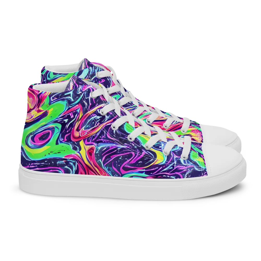 The Color Spiral on Women's High Top Canvas Shoes — Right