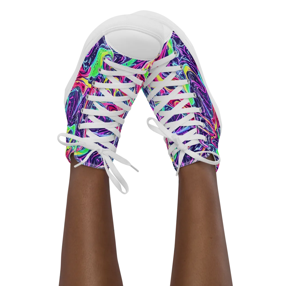 The Color Spiral on Women's High Top Canvas Shoes — Front