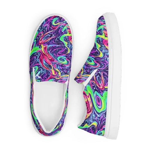 The Color Spiral on a Men's Slip-On Canvas Shoes