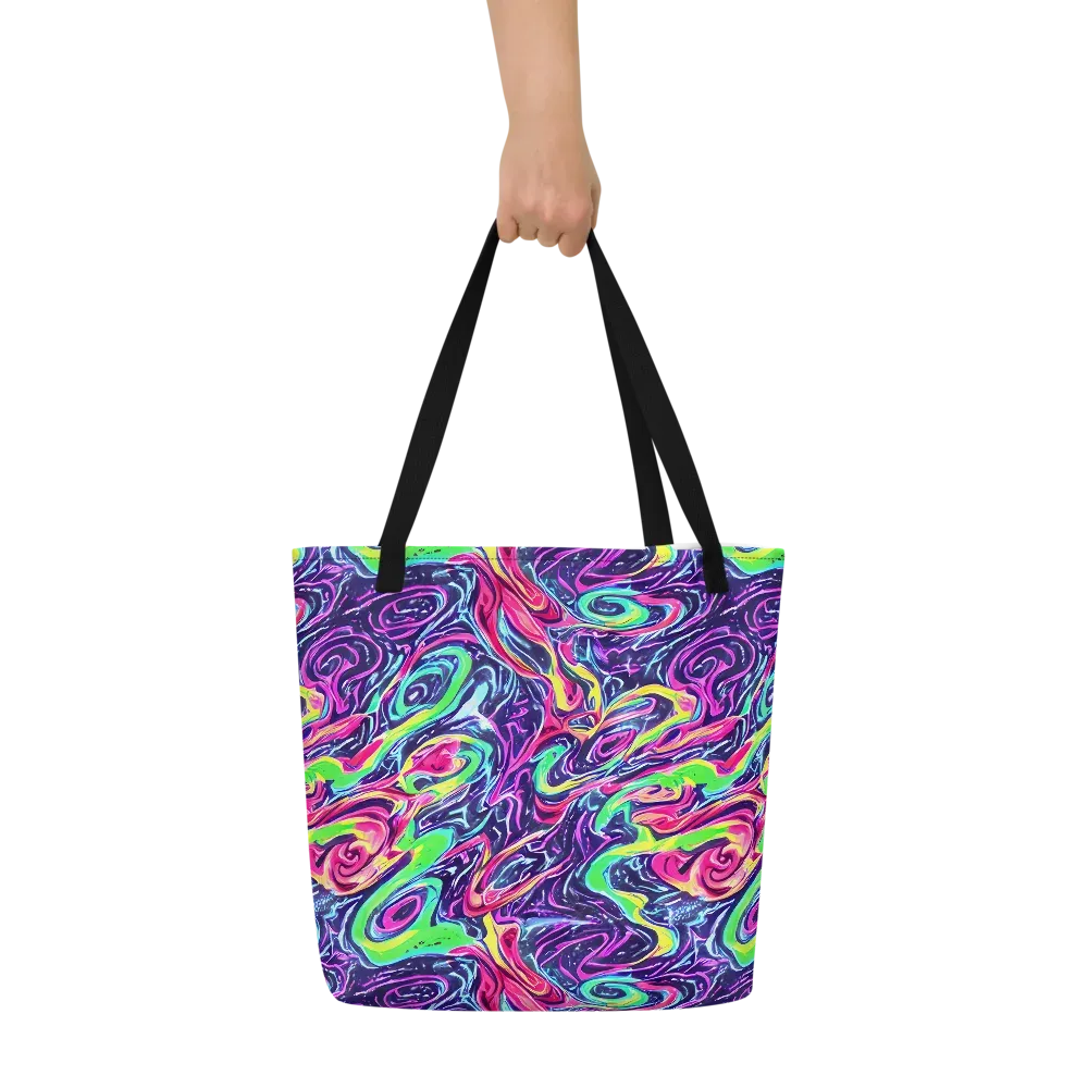 The Color Spiral on Large Tote Bag W/ Pocket — Front