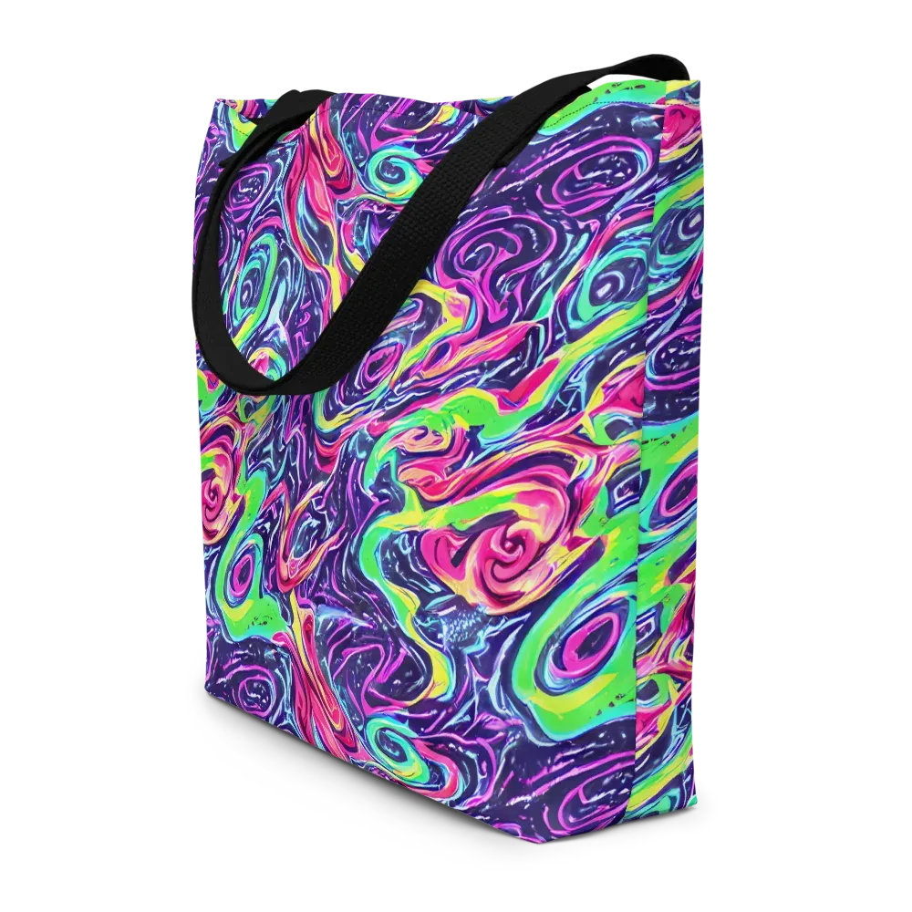 The Color Spiral on Large Tote Bag W/ Pocket — Front