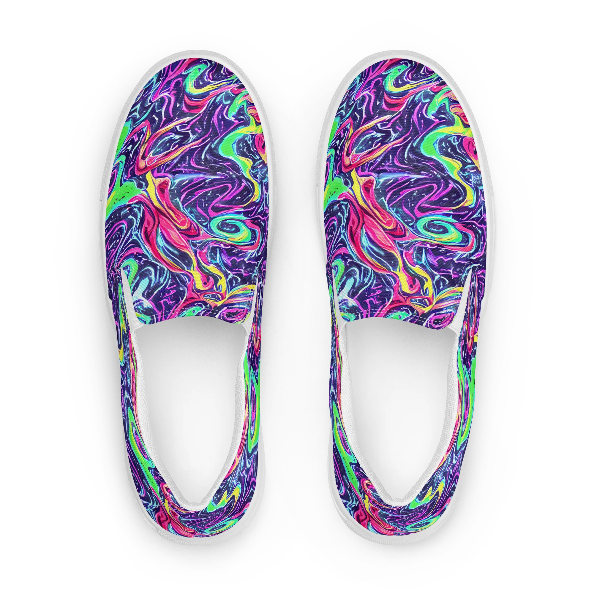 The Color Spiral on Women's Slip-On Canvas Shoes — Front
