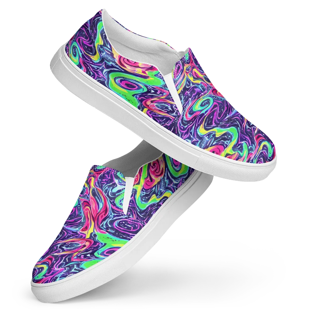 The Color Spiral on Women's Slip-On Canvas Shoes — Front