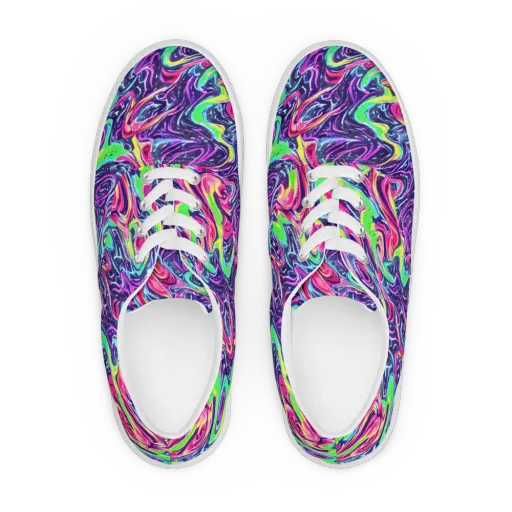 The Color Spiral on a Men's Lace-Up Canvas Shoes
