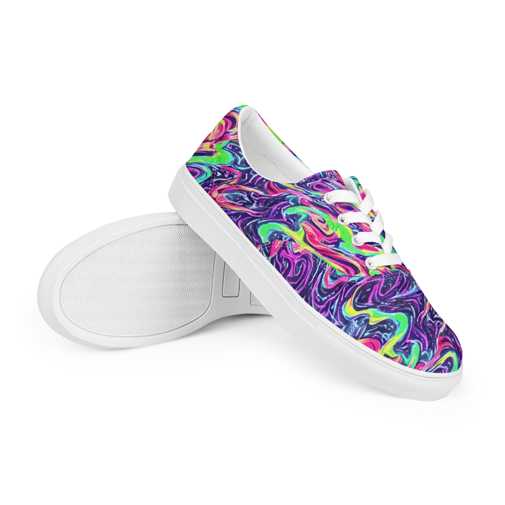 The Color Spiral on Men's Lace-Up Canvas Shoes — Right Front
