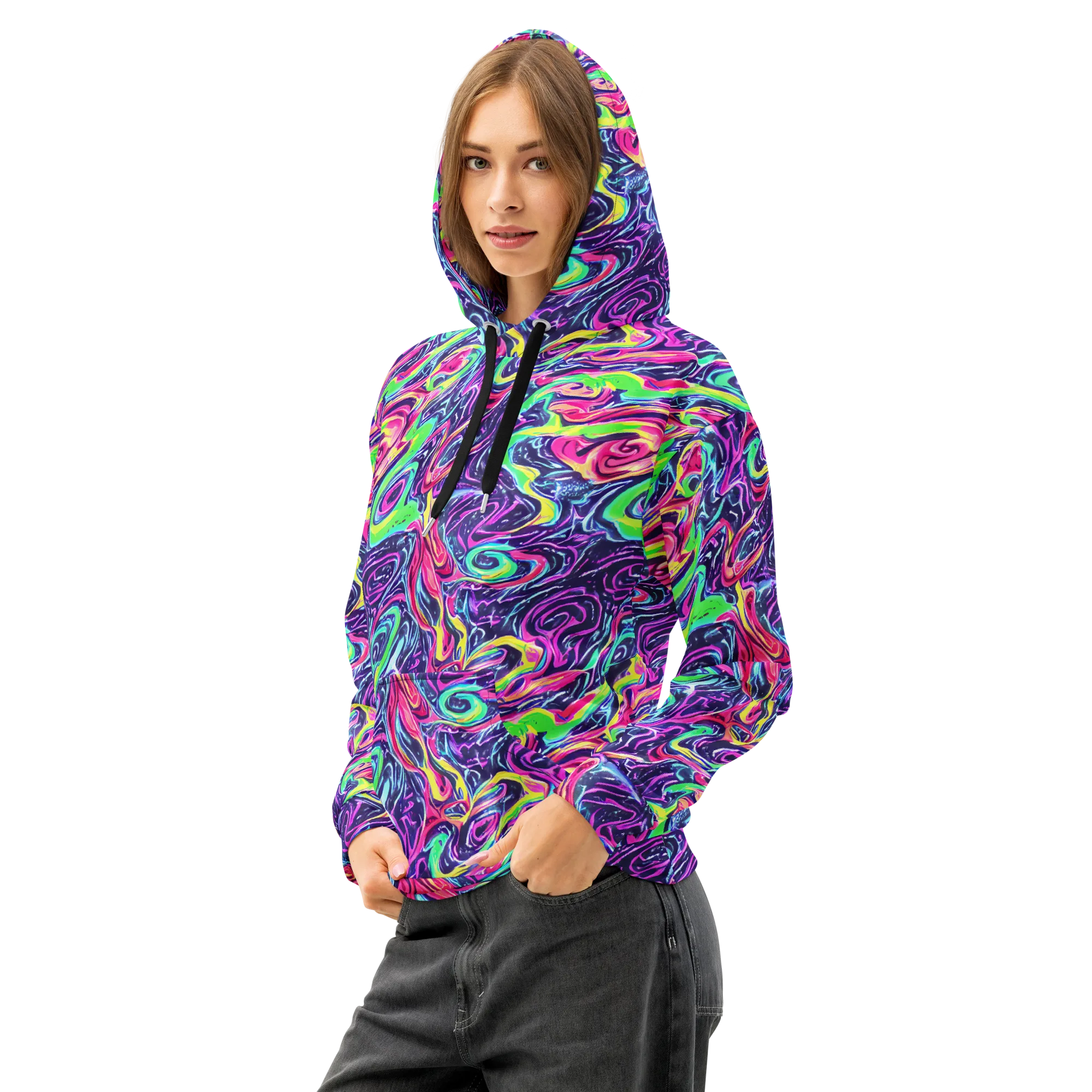 The Color Spiral on Cotton Hoodie — Left Front