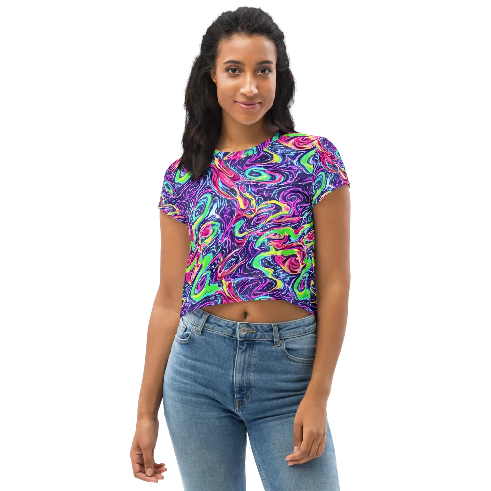The Color Spiral on Crop Tee — Front