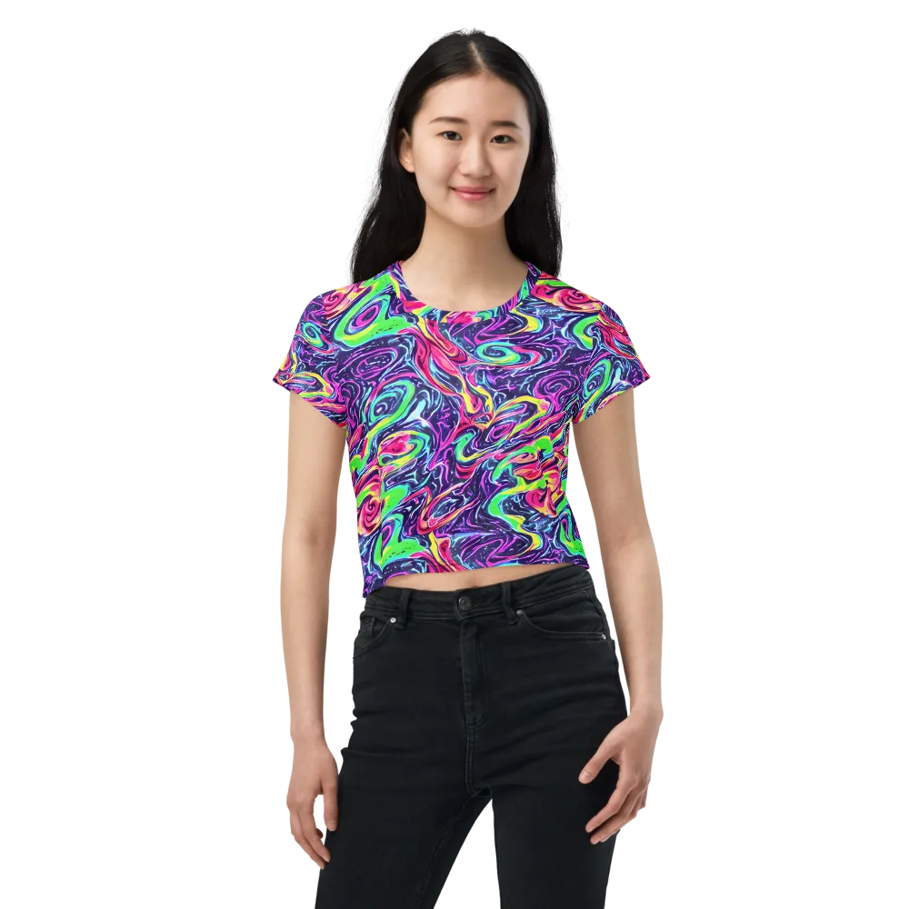 The Color Spiral on Crop Tee — Front