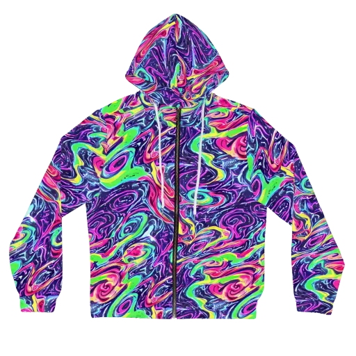 The Color Spiral on a Women's Full-Zip Hoodie