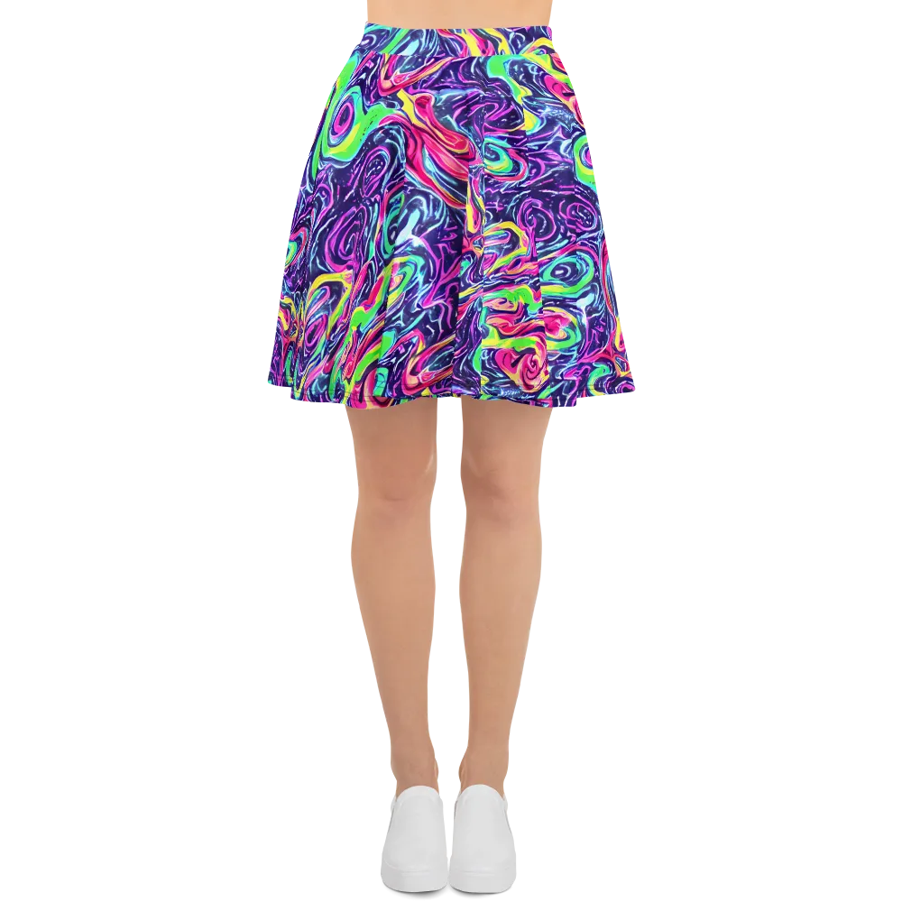 The Color Spiral on Skater Skirt — Front