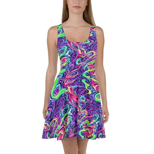 The Color Spiral on a Skater Dress
