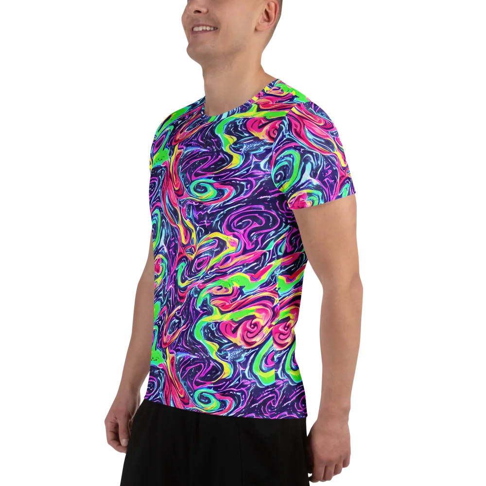 The Color Spiral on Men's Athletic T-Shirt — Left