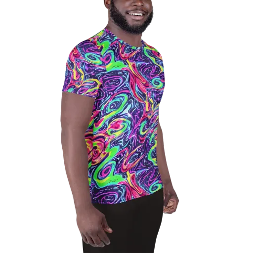 The Color Spiral on a Men's Athletic T-Shirt