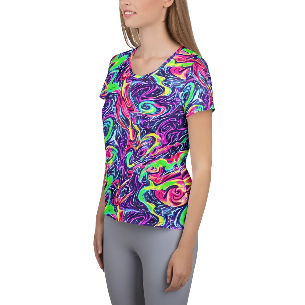 The Color Spiral on Women's Athletic T-Shirt — Left