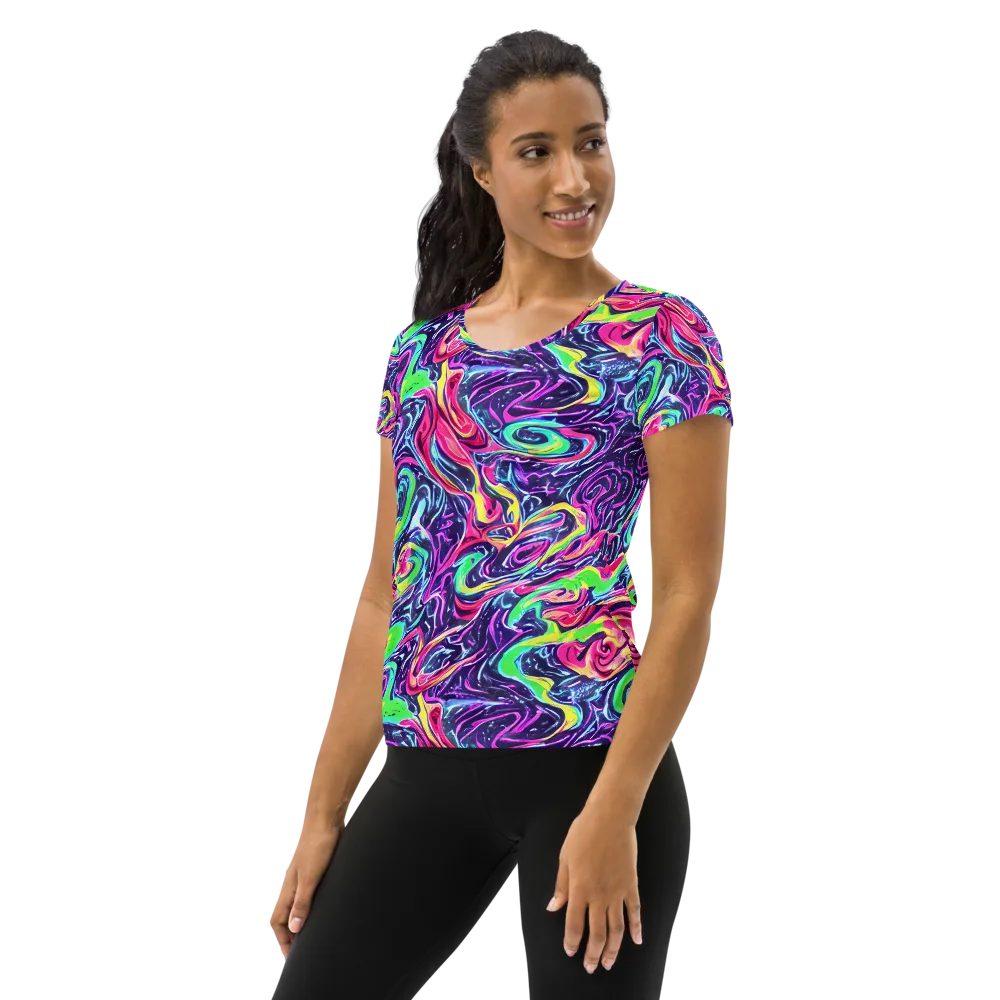 The Color Spiral on Women's Athletic T-Shirt — Left