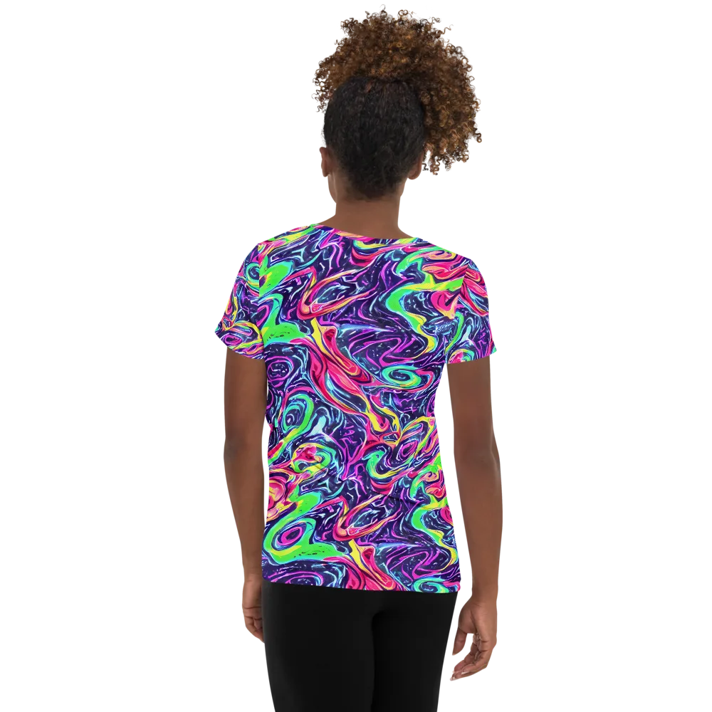 The Color Spiral on Women's Athletic T-Shirt — Back