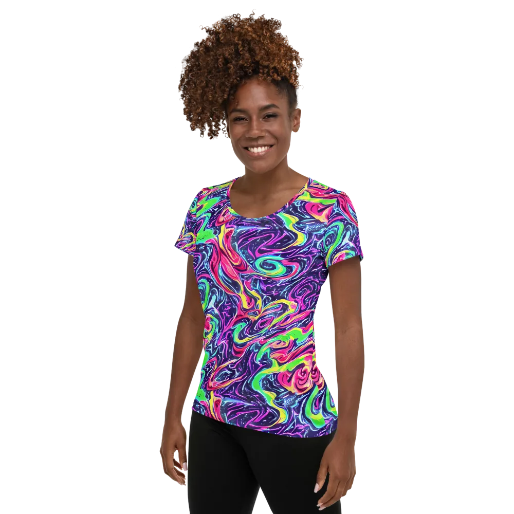 The Color Spiral on Women's Athletic T-Shirt — Left