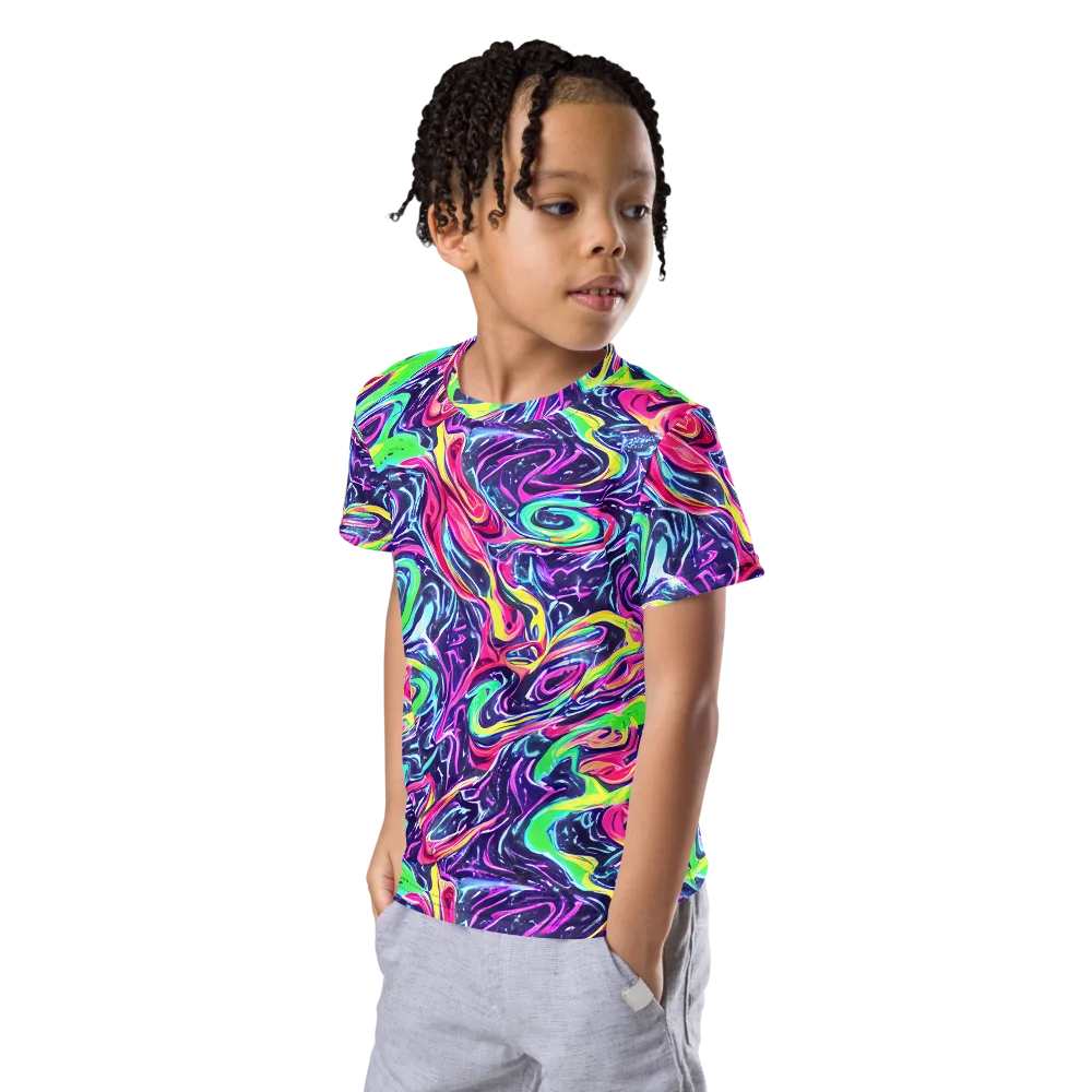 The Color Spiral on Kids Crew Neck T-Shirt — Left Front