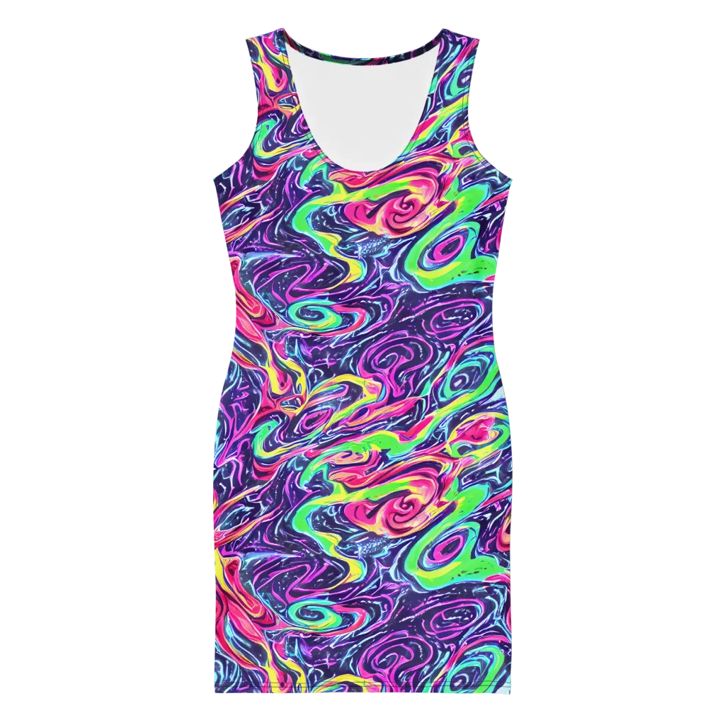 The Color Spiral on Bodycon Dress — Front