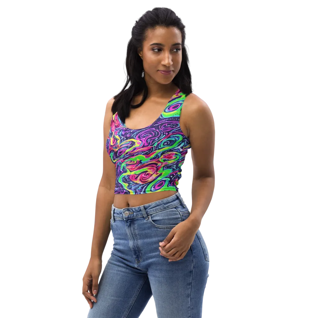 The Color Spiral on Crop Top — Left Front