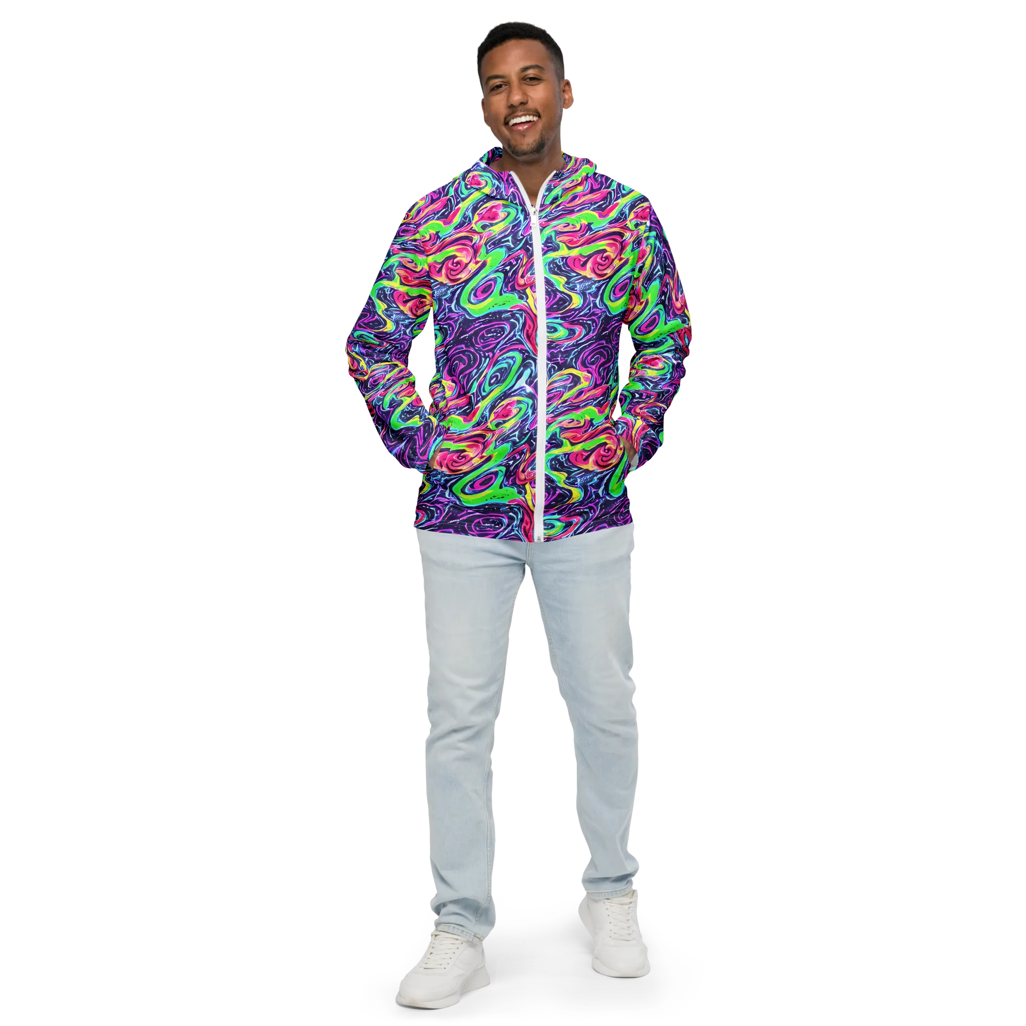 The Color Spiral on Men's Windbreaker — Front