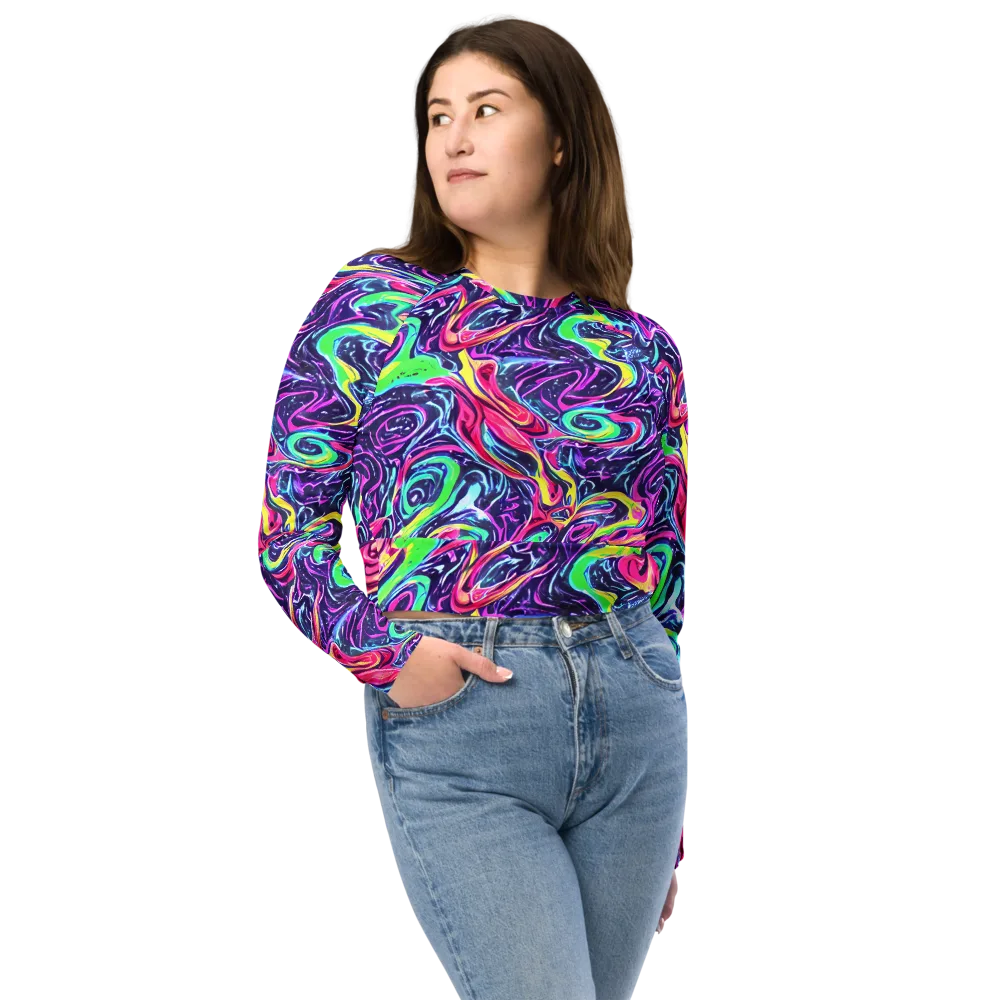 The Color Spiral on Long Sleeve Crop Top — Front