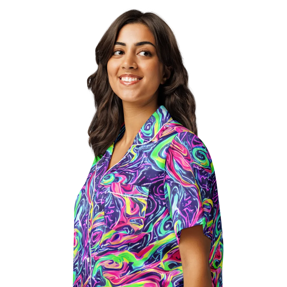 The Color Spiral on Women's Short Sleeve Pajama Top — Left Front
