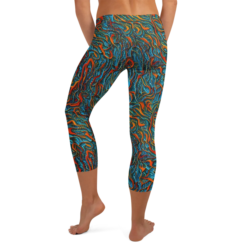 Inferno Aquatic on Capri Leggings — Back