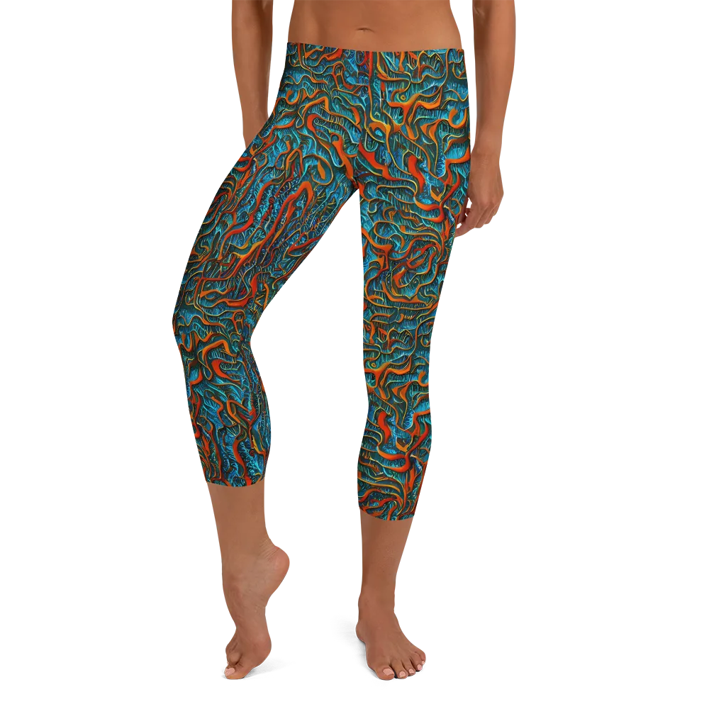 Inferno Aquatic on Capri Leggings — Front