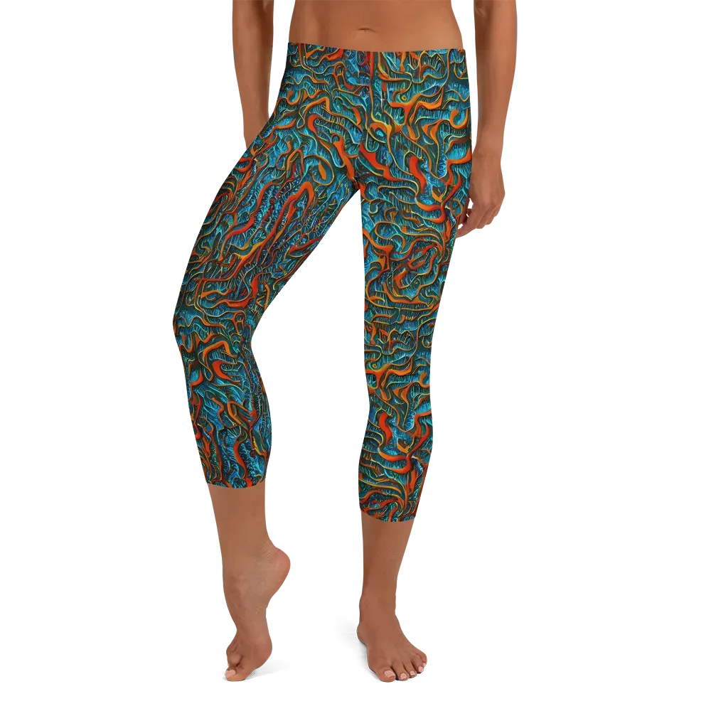 Inferno Aquatic on Capri Leggings — Front