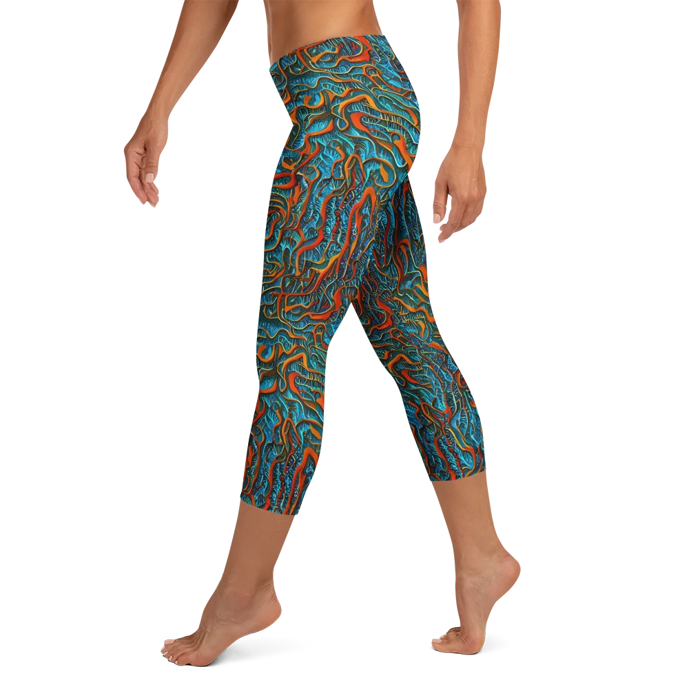 Inferno Aquatic on Capri Leggings — Left