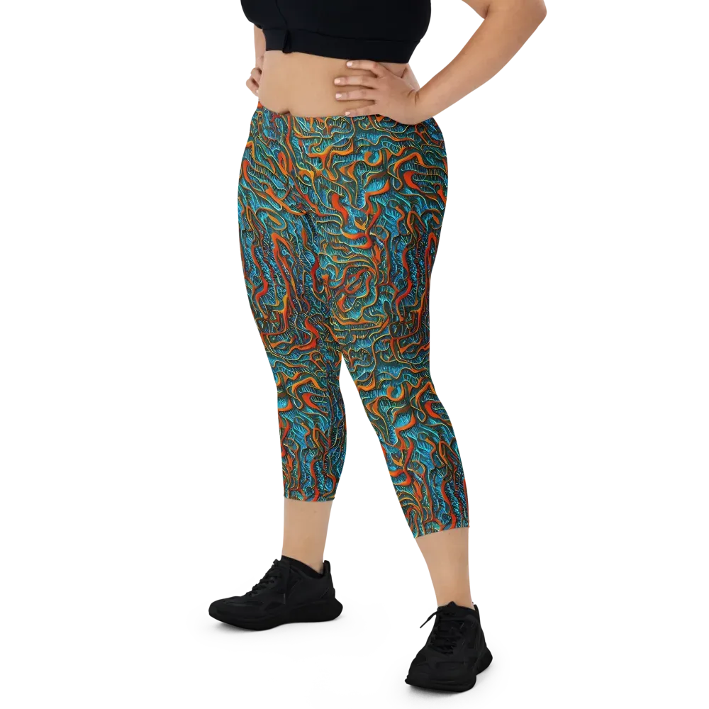 Inferno Aquatic on Capri Leggings — Front