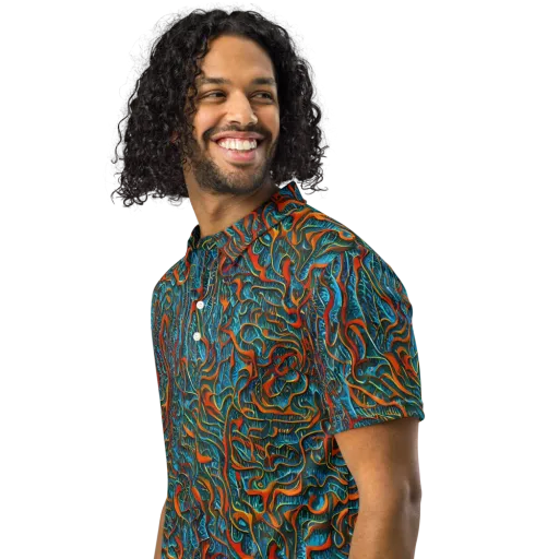 Inferno Aquatic on a Men's Slim Fit Polo Shirt