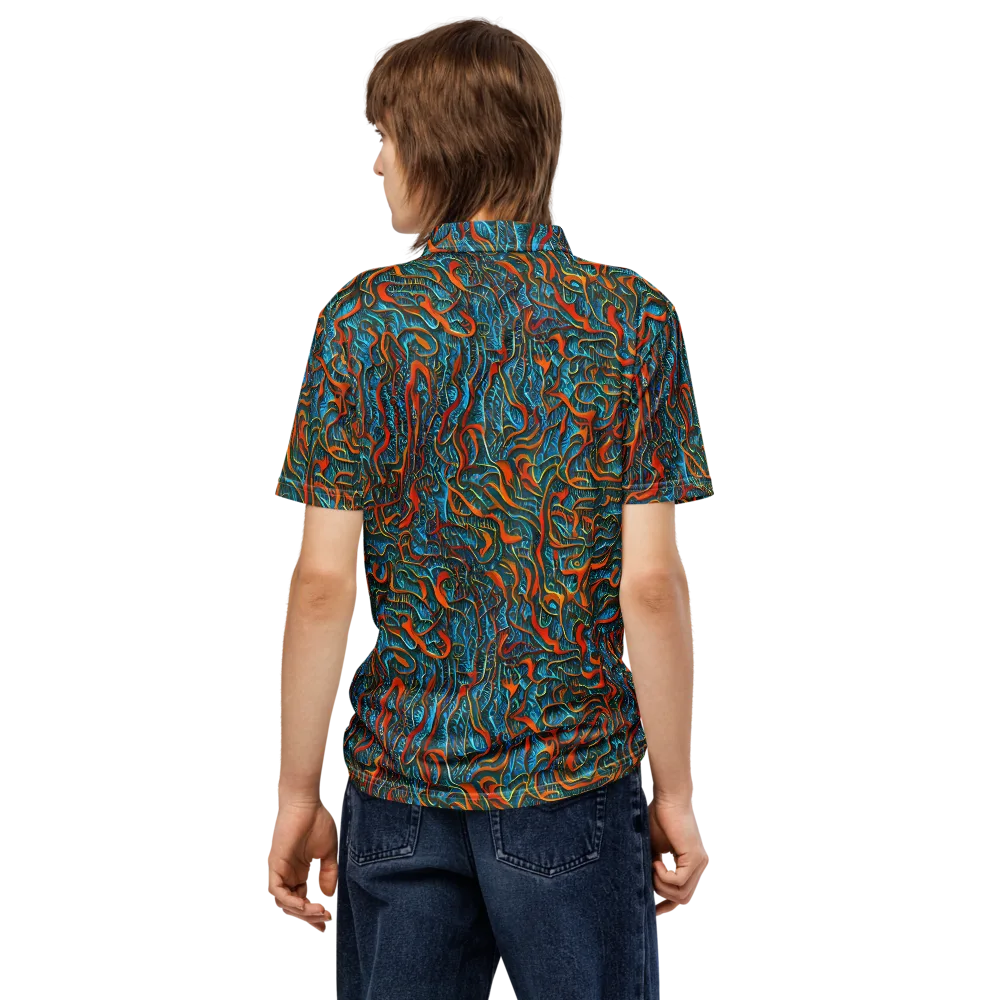 Inferno Aquatic on Men's Slim Fit Polo Shirt — Back