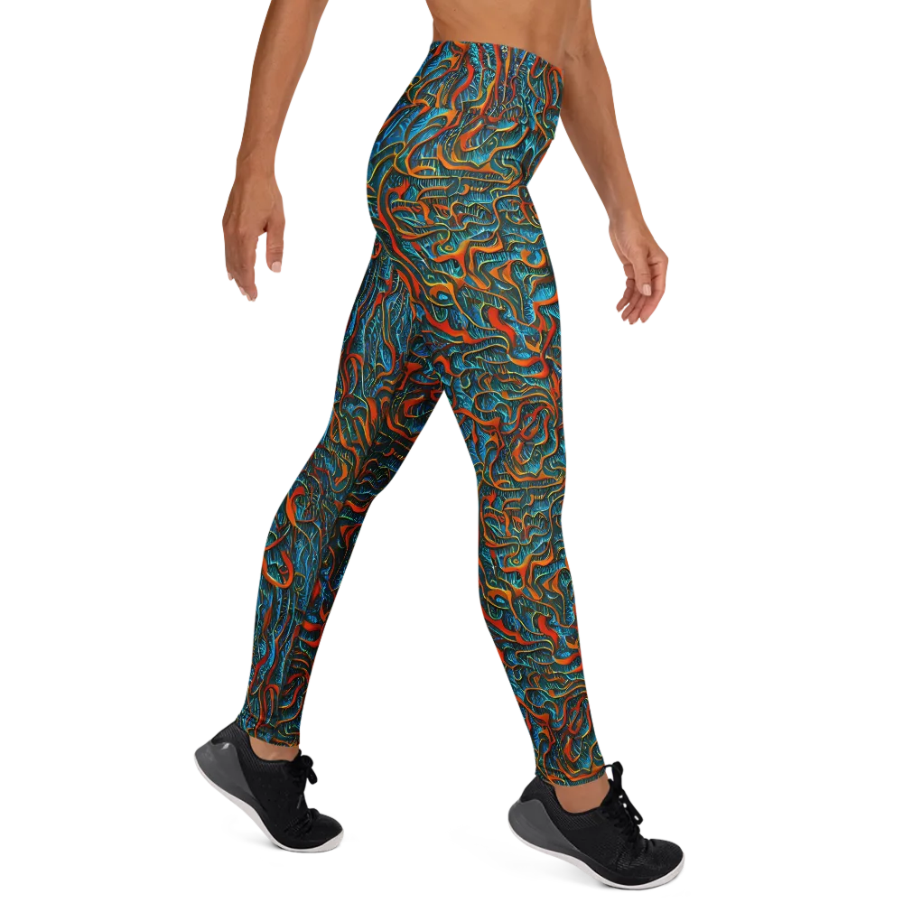 Inferno Aquatic on Yoga Leggings — Right