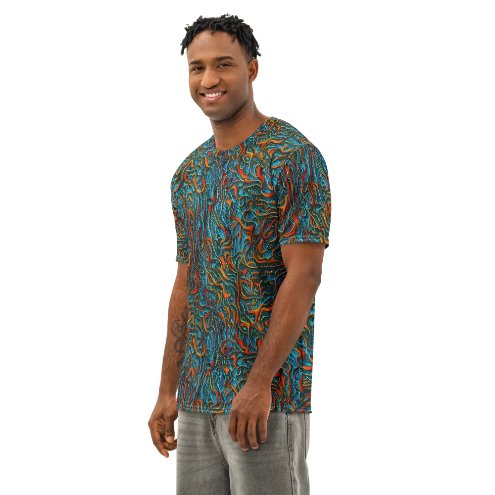 Inferno Aquatic on Men's Cotton Crew Neck T-Shirt — Left Front