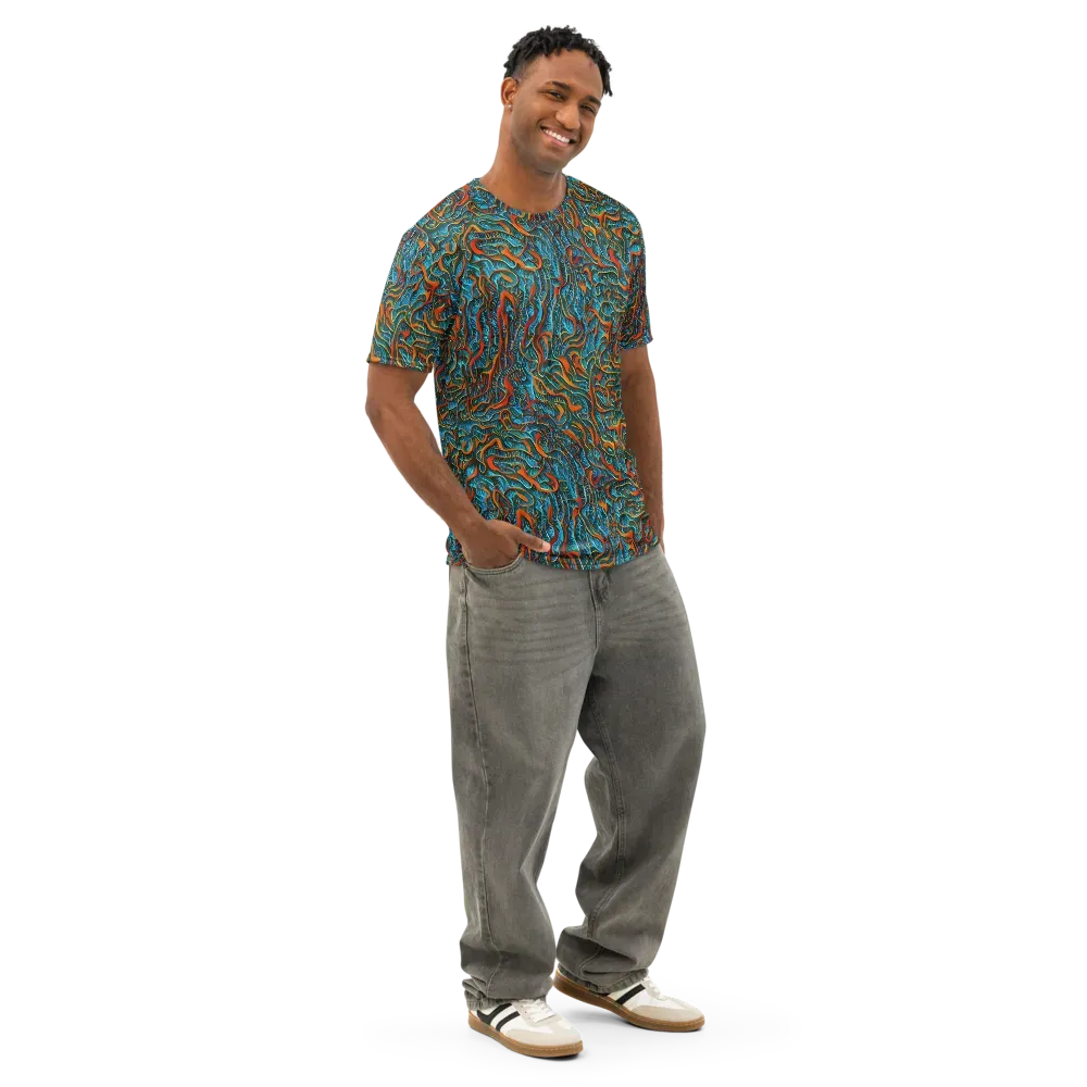 Inferno Aquatic on Men's Cotton Crew Neck T-Shirt — Right Front