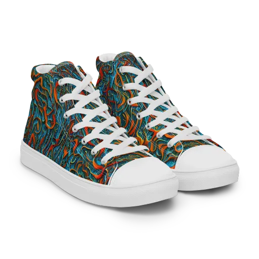 Inferno Aquatic on a Men's High Top Canvas Shoes
