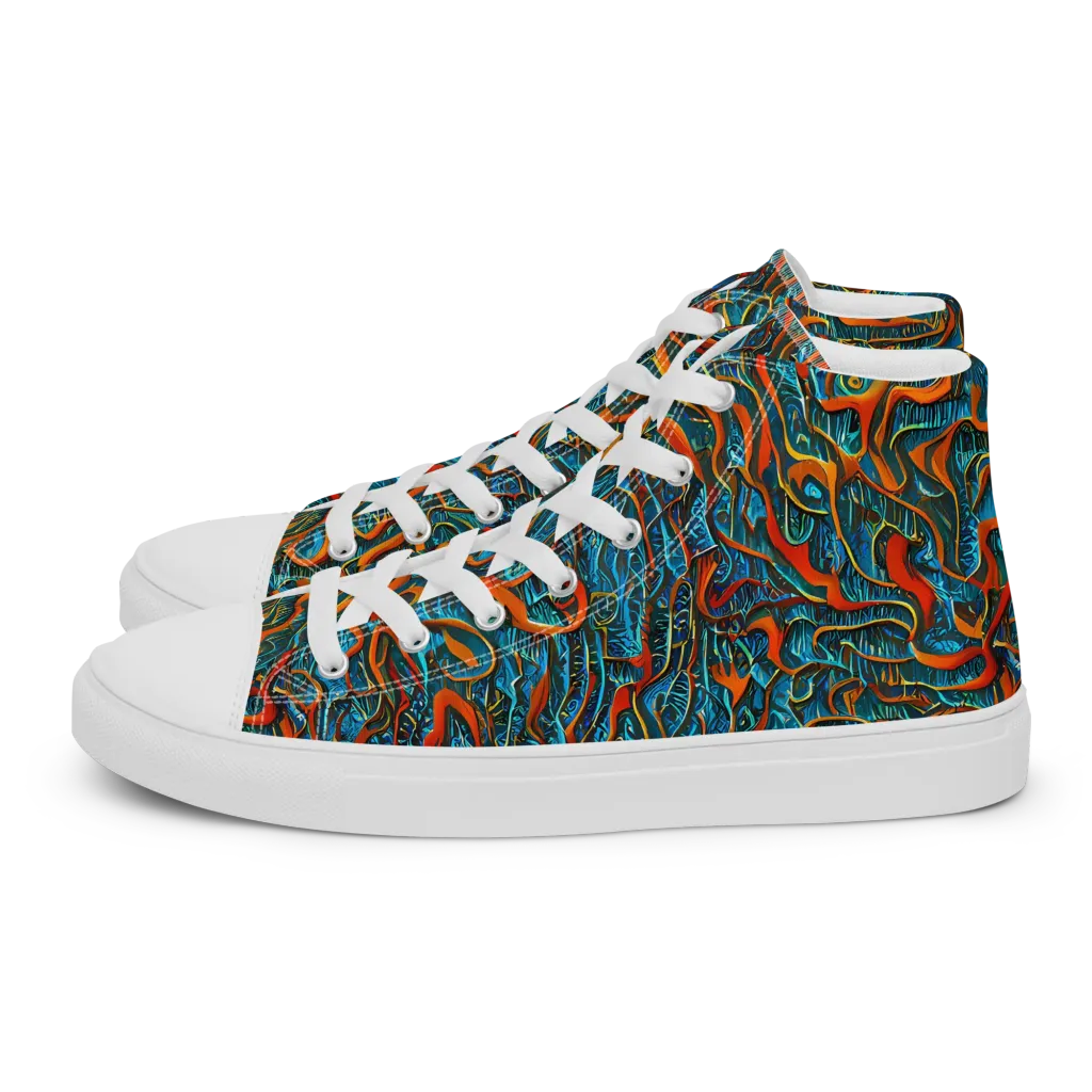 Inferno Aquatic on Men's High Top Canvas Shoes — Left