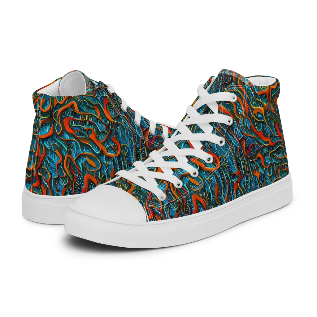 Inferno Aquatic on Men's High Top Canvas Shoes — Left