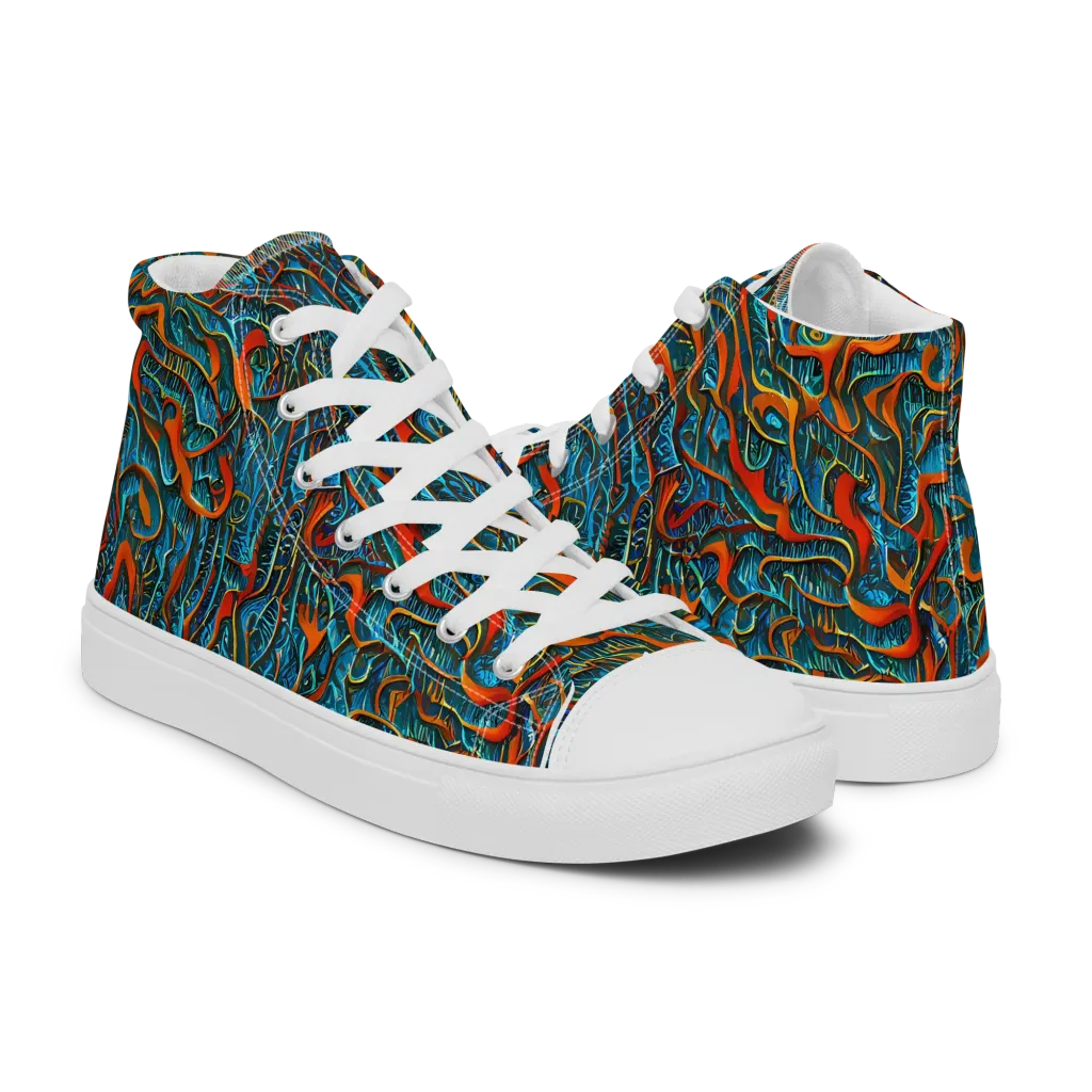 Inferno Aquatic on Men's High Top Canvas Shoes — Right