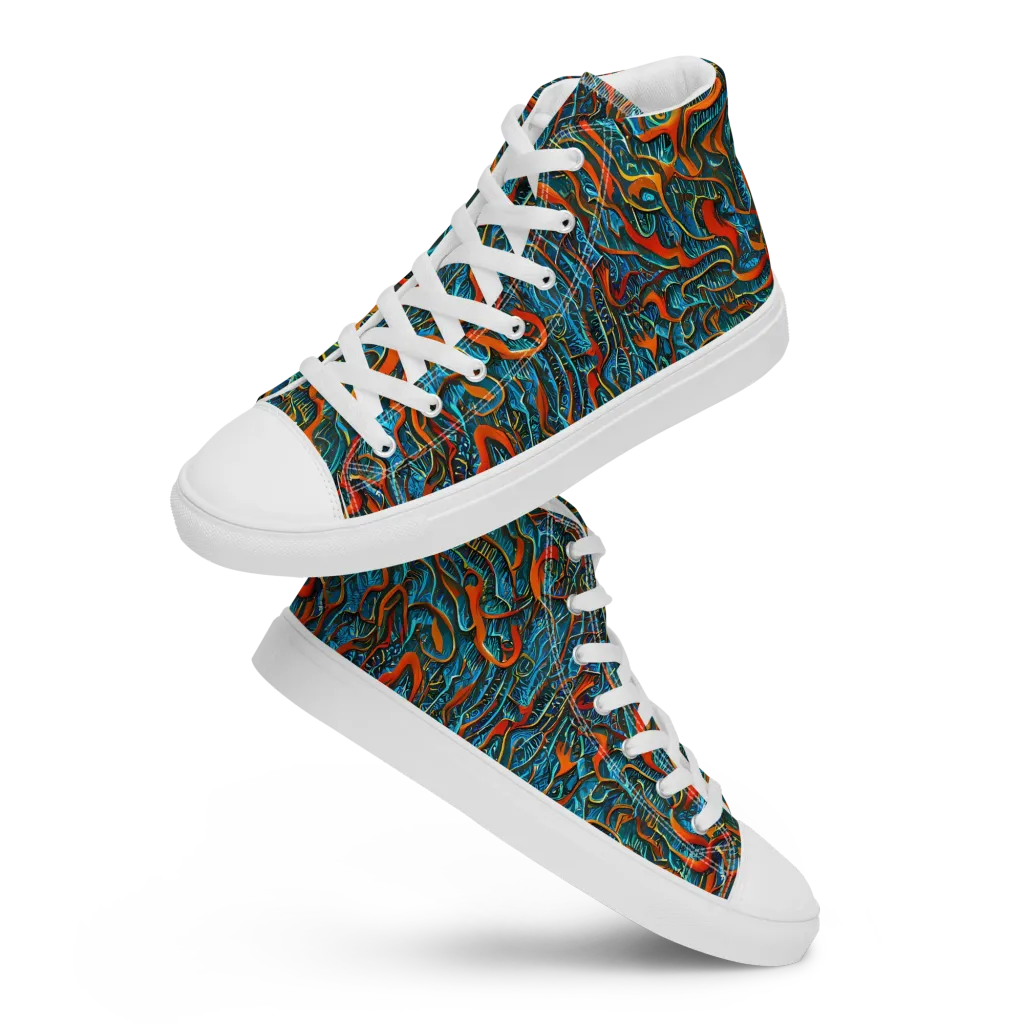 Inferno Aquatic on Men's High Top Canvas Shoes — Front