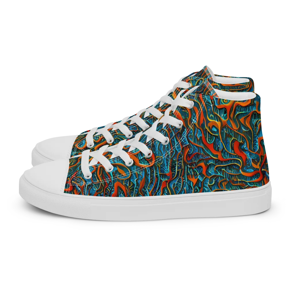 Inferno Aquatic on Women's High Top Canvas Shoes — Left