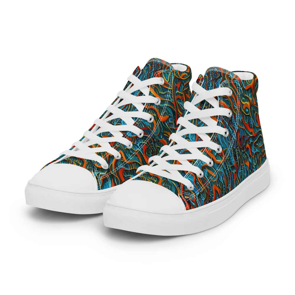 Inferno Aquatic on Women's High Top Canvas Shoes — Left Front