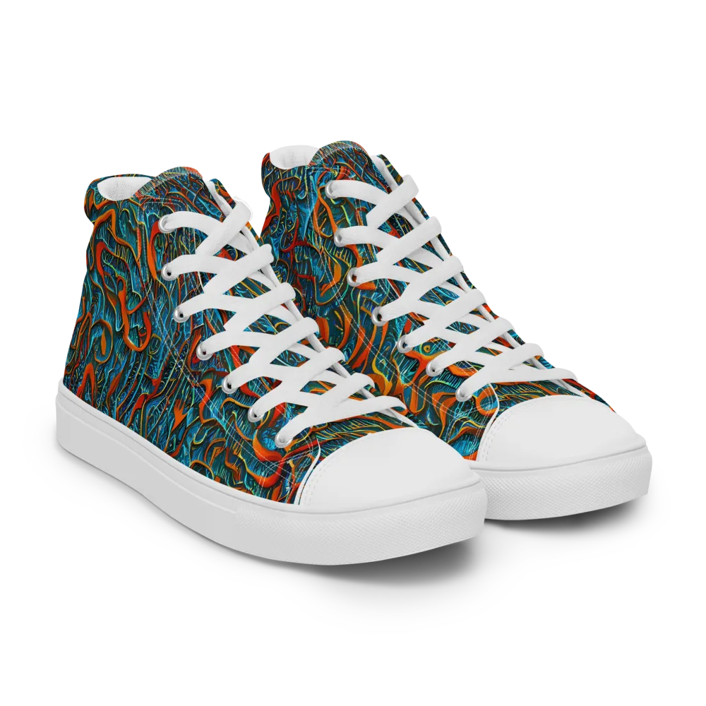 Inferno Aquatic on Women's High Top Canvas Shoes — Right Front