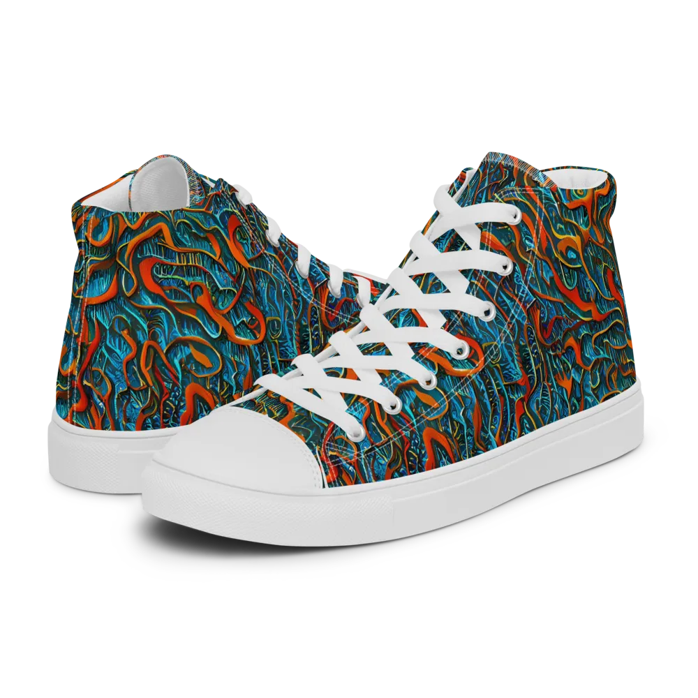 Inferno Aquatic on Women's High Top Canvas Shoes — Left