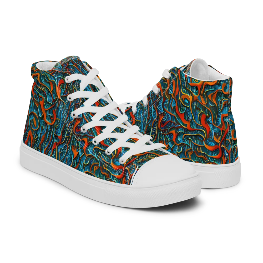 Inferno Aquatic on Women's High Top Canvas Shoes — Right