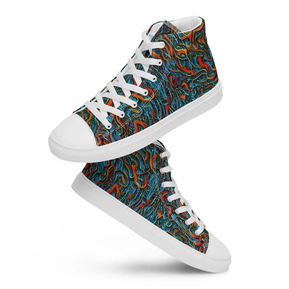 Inferno Aquatic on Women's High Top Canvas Shoes — Front