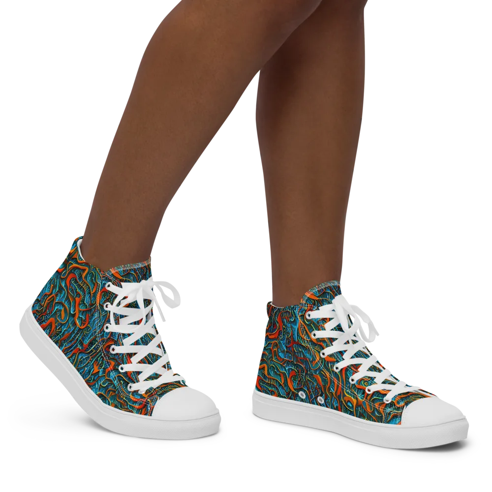 Inferno Aquatic on Women's High Top Canvas Shoes — Right